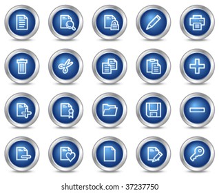 Document web icons, blue circle buttons series