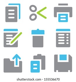 Document web icons blue green series