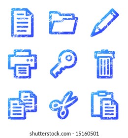 Document web icons, blue grunge series