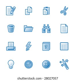 Iconos web de documentos, serie azul