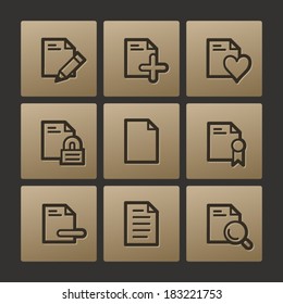 Document web icons, buttons set