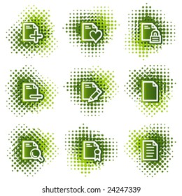 Document web icons, green dots series set 2