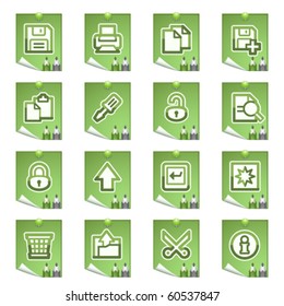 Document web icons. Green series.