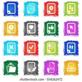 document web icons in grunge style for user interface design