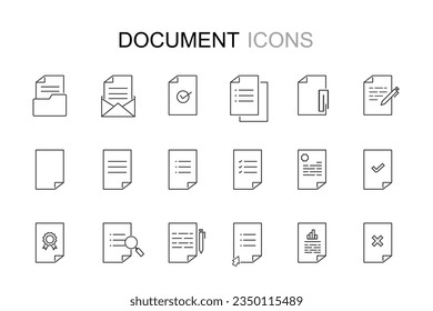 Document web icons in line style