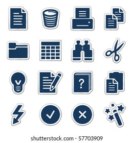 Document web icons, navy sticker series
