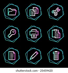 Dokumentwebsymbole, Neonkontur-Reihe