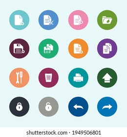 Document web icons on buttons. Set colorful buttons vector