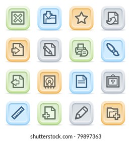 Document web icons on color buttons.