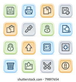 Document web icons on color buttons, set 1