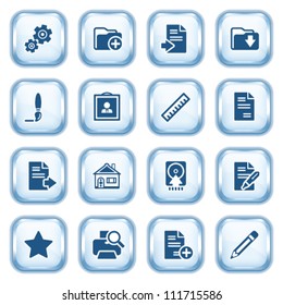 Document web icons on glossy buttons.