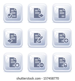 Document web icons on gray buttons.