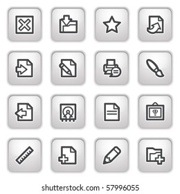 Document web icons, on gray buttons.