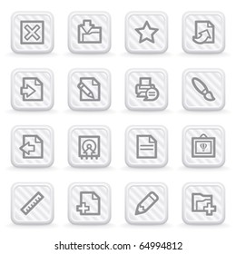 Document web icons, on gray buttons.