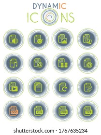 document web icons on white background with dynamic lines for animation for user interface design