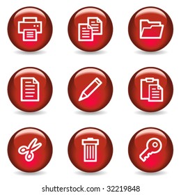 Document web icons, red glossy series