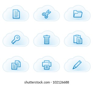 Document web icons set 1, cloud buttons