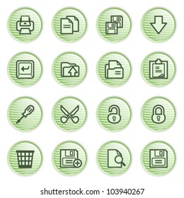 Document web icons, set 1. Green series.