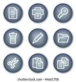Conjunto de iconos web de documentos 1, serie de botones de círculo mineral
