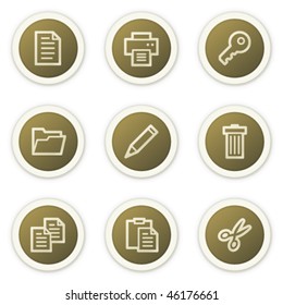 Document web icons set 1,  brown circle buttons series