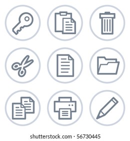 Document web icons set 1, white circle series