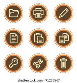 Document web icons set 1, vintage buttons