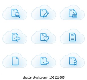 Conjuntos de iconos web de documentos 2, botones de nube