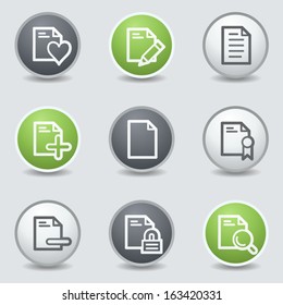 Document web icons set 2, circle buttons