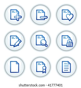 Document web icons set 2, white circle buttons series