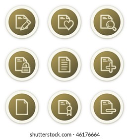 Document web icons set 2,  brown circle buttons series