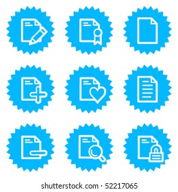 Document web icons set 2, blue sticker series