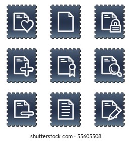 Document web icons set 2, navy stamp series