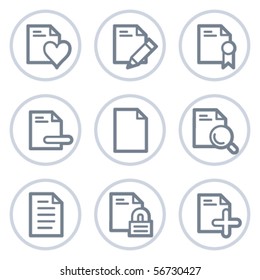 Conjuntos de iconos web de documentos 2, serie de círculos blancos