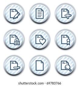 Document web icons set 2, stripped light blue circle buttons