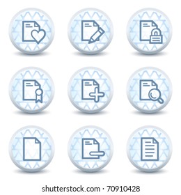 Document web icons set 2, glossy circle buttons