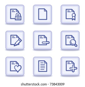 Document web icons set 2, light violet glossy buttons