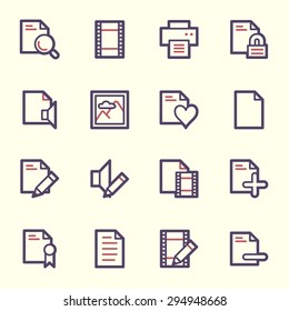 Document web icons set