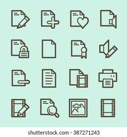 Document web icons set