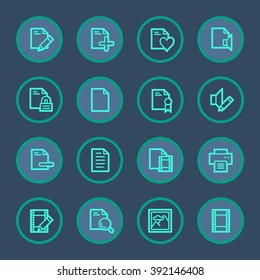 Document web icons set