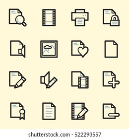 Document web icons set