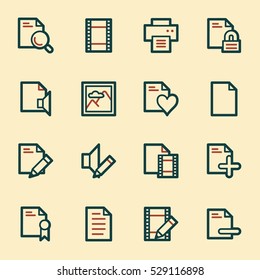 Document web icons set