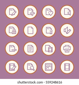 Conjunto de iconos web de documentos