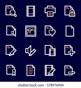 Document web icons set