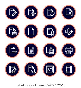 Document web icons set