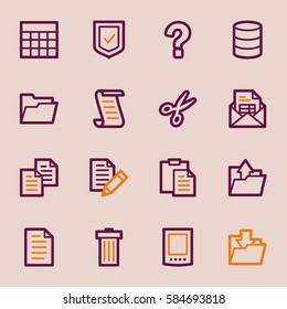 Document web icons set