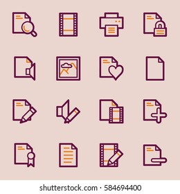 Document web icons set