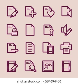 Document web icons set
