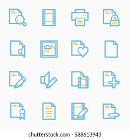 Document web icons set