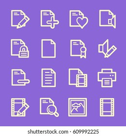 Document web icons set