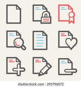 Document web icons, square buttons